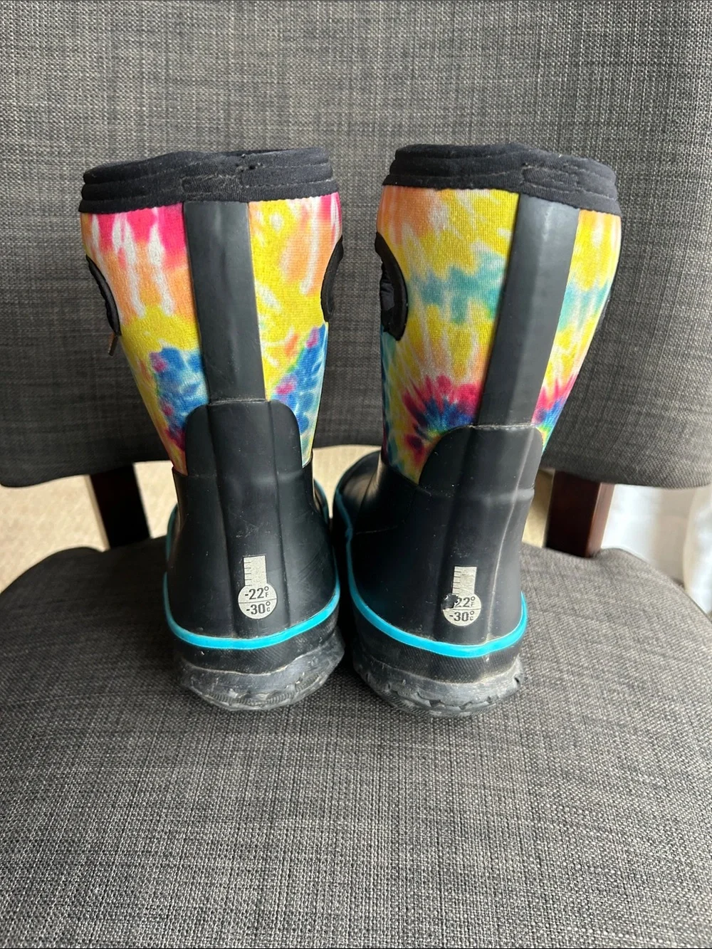 BOGS Grasp Kids Waterproof Insulated Rain Boots Size 11 Toddler Tie Dye Black